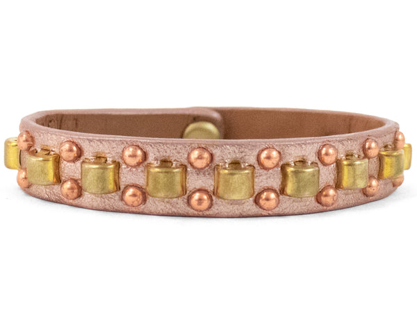 calleen cordero Mini Rolex .5" Bracelet Flamingo Britania w/ Brass & Copper Art