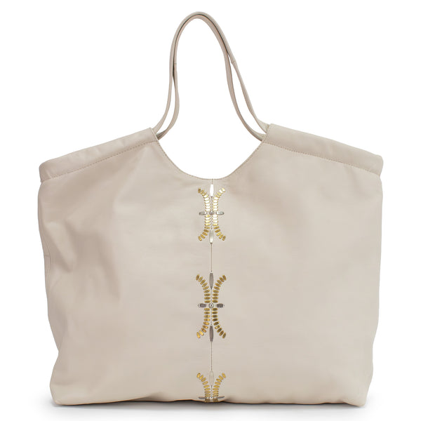 Calleen Cordero Montana Dominic Tote Navy Veneto W/ Nickel Art