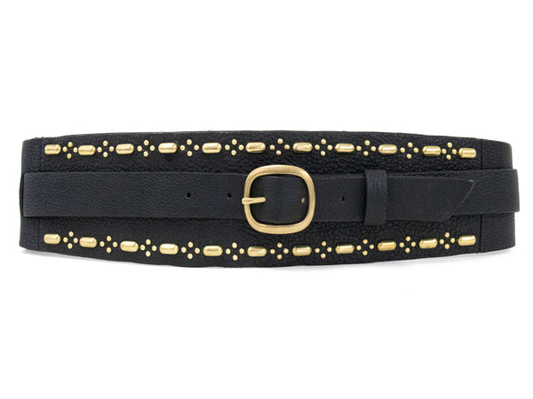 calleen cordero Mora Waist Belt Black Nappa w/ Brass Art