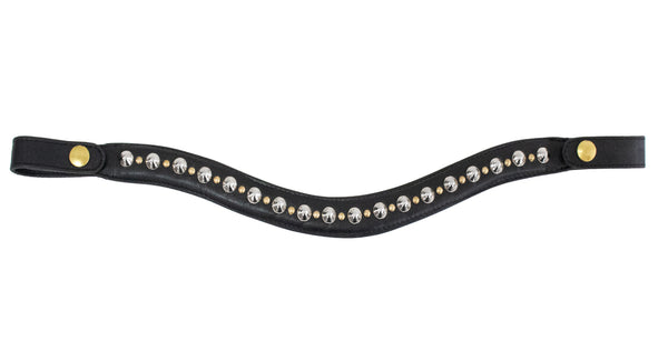 calleen cordero Nico Browband Black Leather w/ Brass & Nickel Art