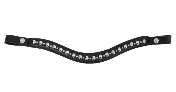 calleen cordero Nico Browband Black Leather w/ Nickel Art