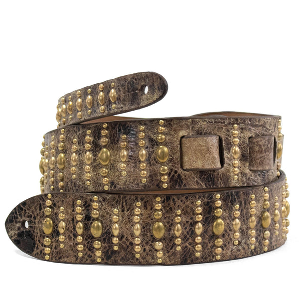 calleen cordero Nisha Guitar Strap Brown El Paso w/ Brass Art