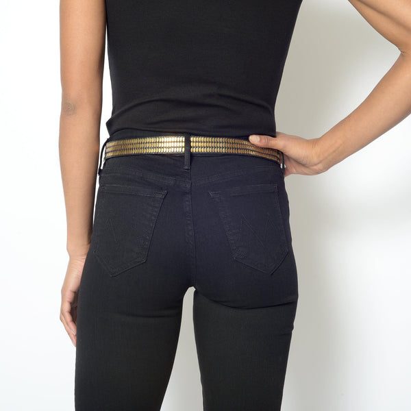 Calleen Cordero Nita 1" Belt Black Rodeo W/ Brass Art