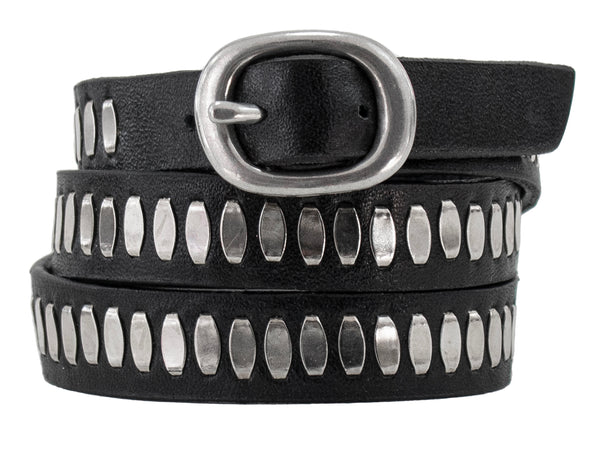 Calleen Cordero Nita .5" Triple Wrap Bracelet Silver Sheen W/ Nickel Art