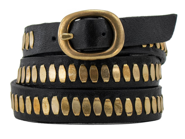 calleen cordero Nita .5" Triple Wrap Bracelet Silver Sheen w/ Nickel Art