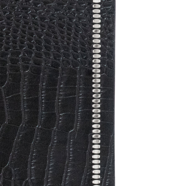 Calleen Cordero Nita Decorative Matt (15" X 22") Black Croco W/ Brass Art