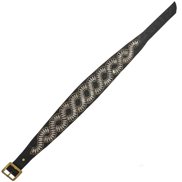 Calleen Cordero Ola Waist Belt Black Aniv W/ Brass & Nickel Art