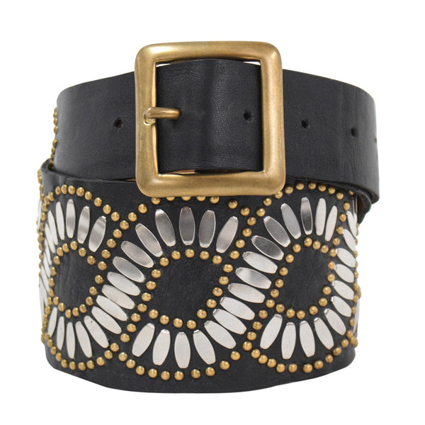 calleen cordero Ola Waist Belt Black Aniv w/ Brass & Nickel Art