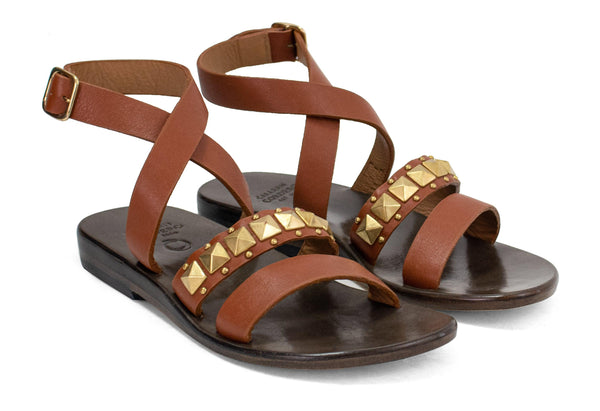 Calleen Cordero Ozzy Sandal Cinnamon Lotto W/ Brass Art