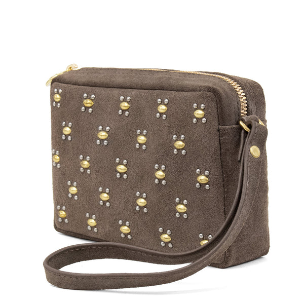 Calleen Cordero Padre Abeja Wristlet Black Aniline W/ Nickel & Black Art