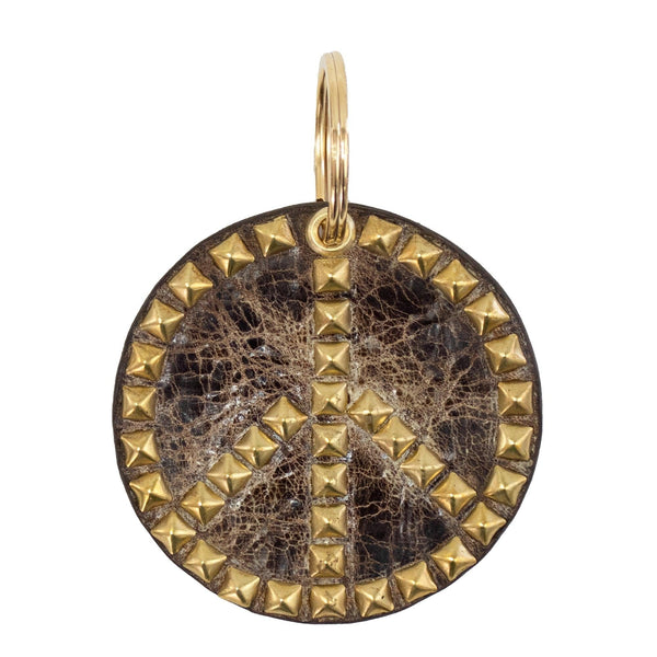 Calleen Cordero Peace Keychain White El Paso W/Brass Art