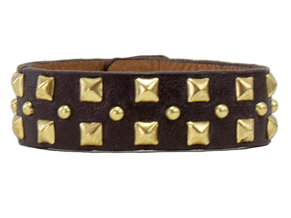 Calleen Cordero Peroni .75" Bracelet Black Suede W/ Nickel Art