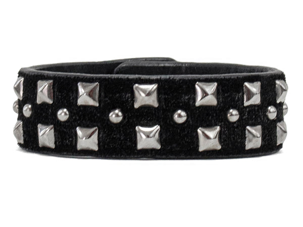 calleen cordero Peroni .75" Bracelet Black Suede w/ Nickel Art