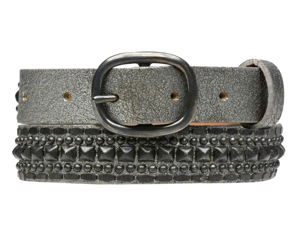 Calleen Cordero Petra 1" Belt Black Arizona W/ Nickel Art