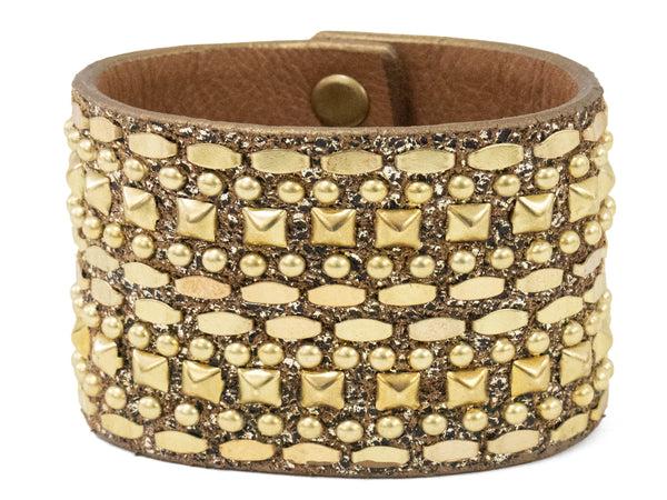 Calleen Cordero Petra 2" Bracelet Stone Suede W/ Nickel