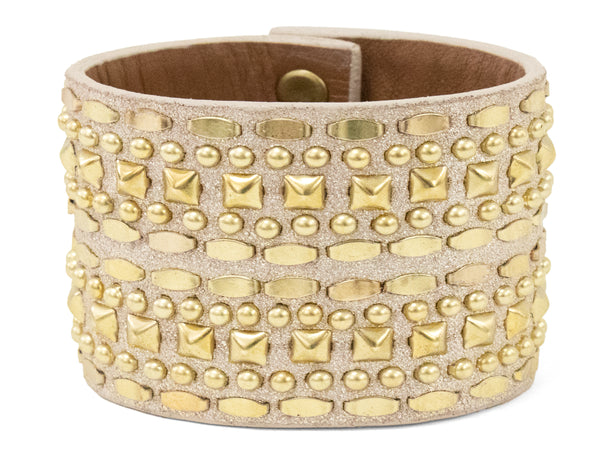 Calleen Cordero Petra 2" Bracelet Stone Suede W/ Nickel