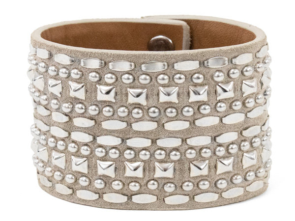calleen cordero Petra 2" Bracelet Stone Suede w/ Nickel