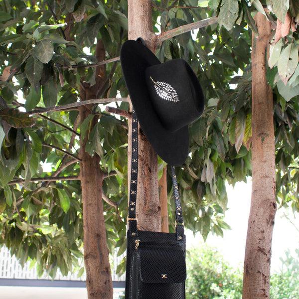 Calleen Cordero Pluma Hat Black Wool W/ Nickel & Brass