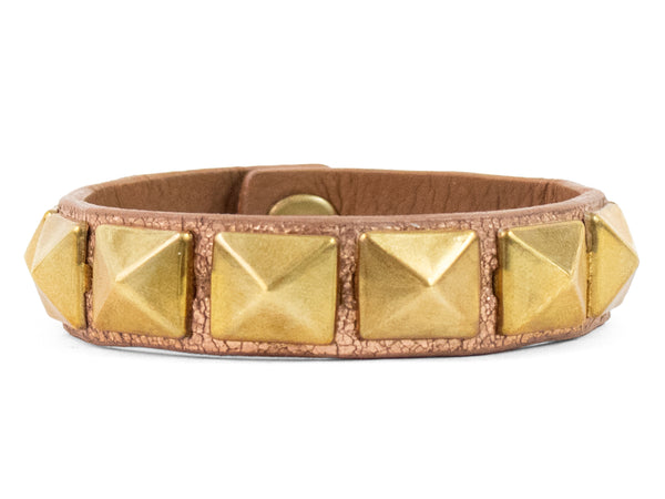 calleen cordero Pyramid F .5" Bracelet Rose Gold w/ Brass Art