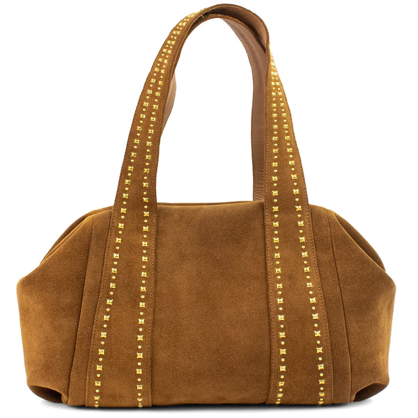 calleen cordero Rivera P Handbag Cognac Suede w/ Brass Art