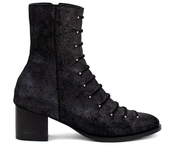 Calleen Cordero Roan Boot Black Jasper W/ Nickel Art