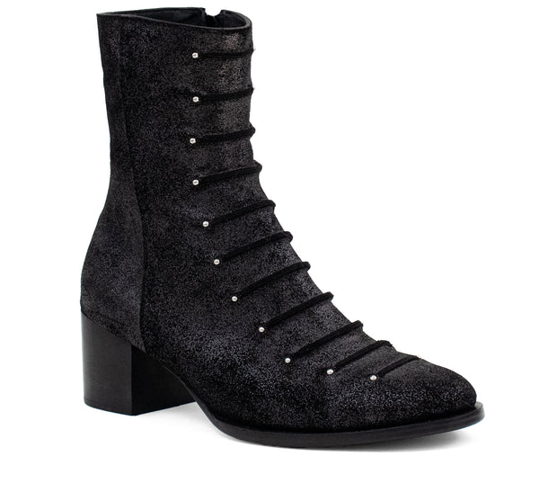 calleen cordero Roan Boot Black Jasper w/ Nickel Art