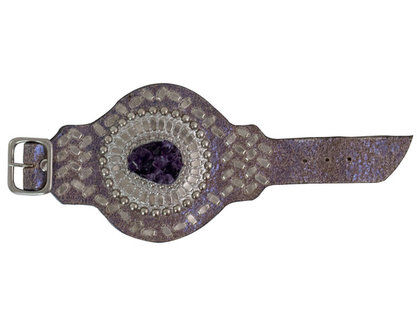 Calleen Cordero Rocal Sculpted Bracelet Rocal- Blue Pearl Cracked W/ Nickel Art