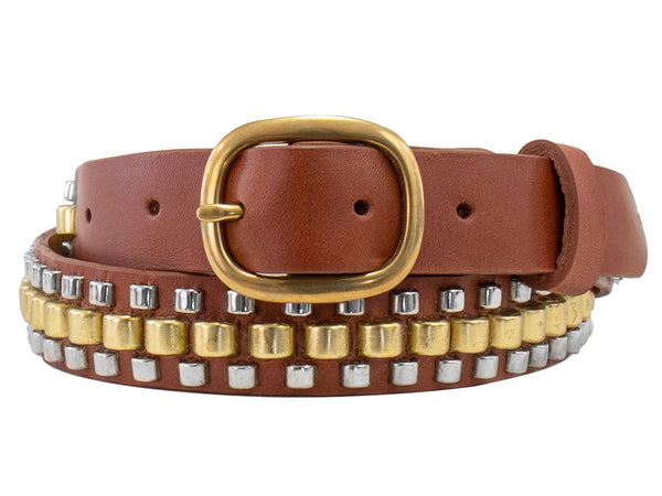 Calleen Cordero Rolex 1" Belt Shell Belmont W/ Brass & Nickel Art