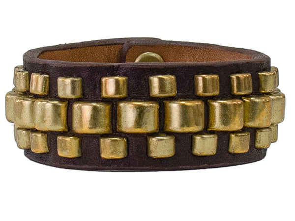 Calleen Cordero Rolex 1" Bracelet Hueso Nappa W/ Brass & Nickel Art