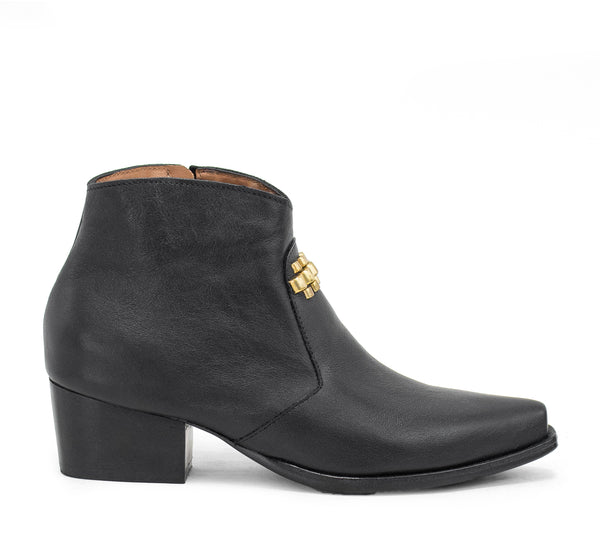 Calleen Cordero Rolex Boot Black Belmont W/ Brass Art