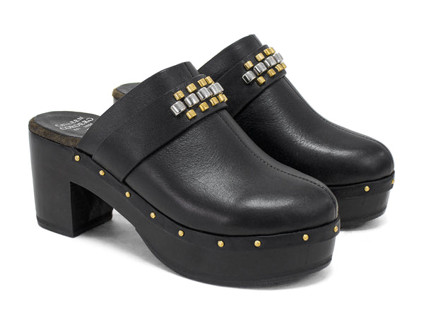 calleen cordero Rolex Clog Black Belmont W/ Nickel & Brass