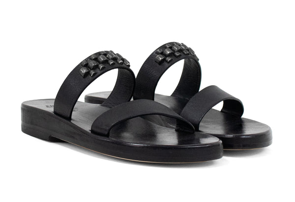 Calleen Cordero Rolexadella Wedge Sandal Black Belmont W/ Black Art