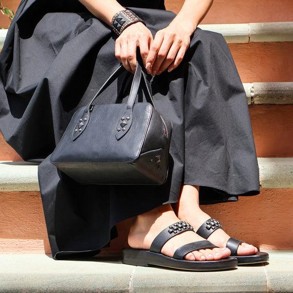 Calleen Cordero Rolexadella Wedge Sandal Black Belmont W/ Black Art