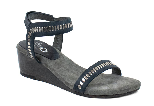 calleen cordero Roxy Mini Wedge Navy Aries w/ Nickel Art