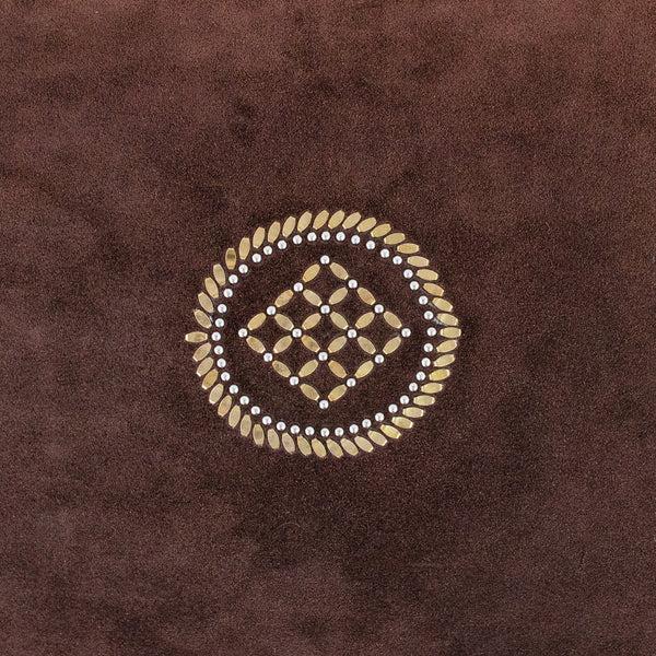 Calleen Cordero Royal 26" X 16" Pillow Case Royal Art - Chocolate Suede W/ Brass & Nickel Art