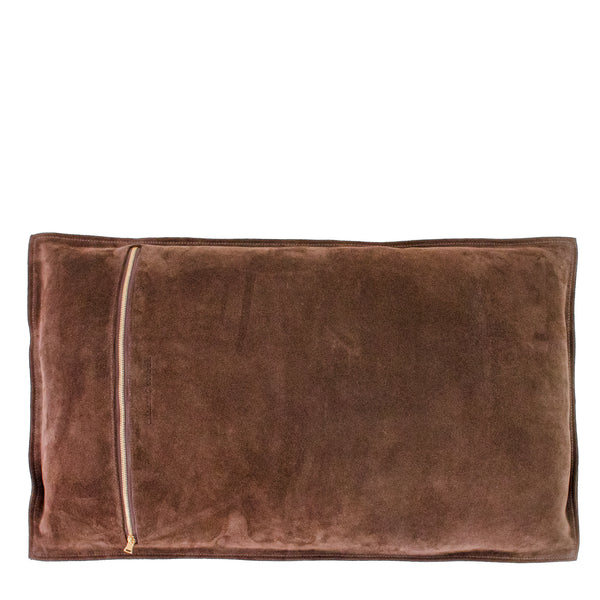 Calleen Cordero Royal 26" X 16" Pillow Case Royal Art - Chocolate Suede W/ Brass & Nickel Art