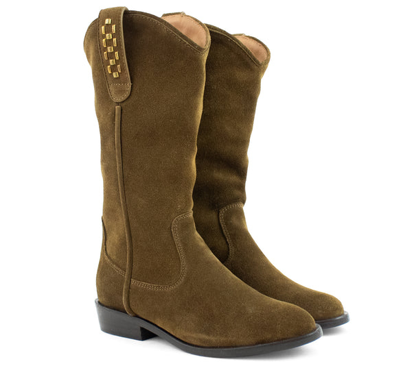 Calleen Cordero Royce Lexus Boot Black Jasper W/ Nickel Art