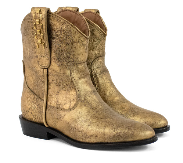 Calleen Cordero Royce Lexus Short Boot Neo Gold W/ Brass Art