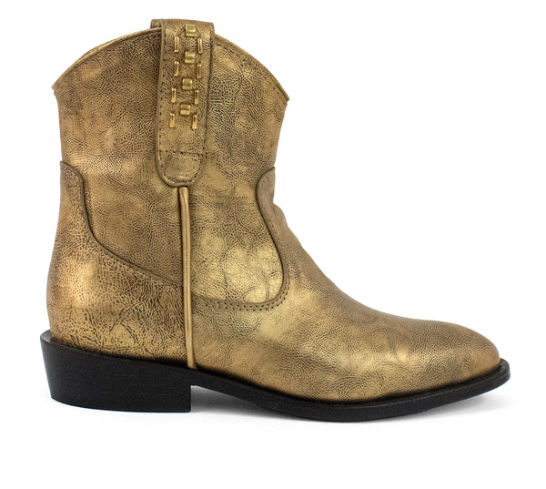 Calleen Cordero Royce Lexus Short Boot Neo Gold W/ Brass Art