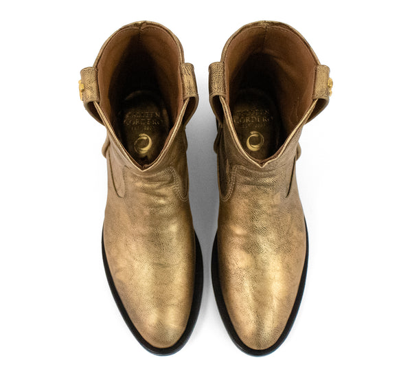 Calleen Cordero Royce Lexus Short Boot Neo Gold W/ Brass Art
