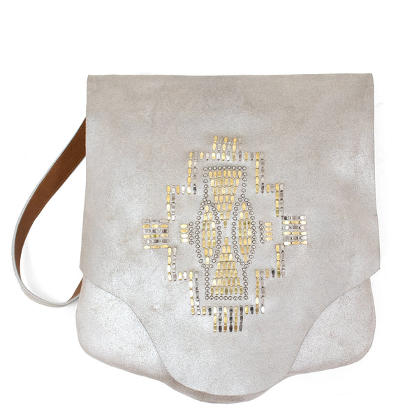 Calleen Cordero Scara Tribecca Messenger Black Jasper W/ Black & Nickel