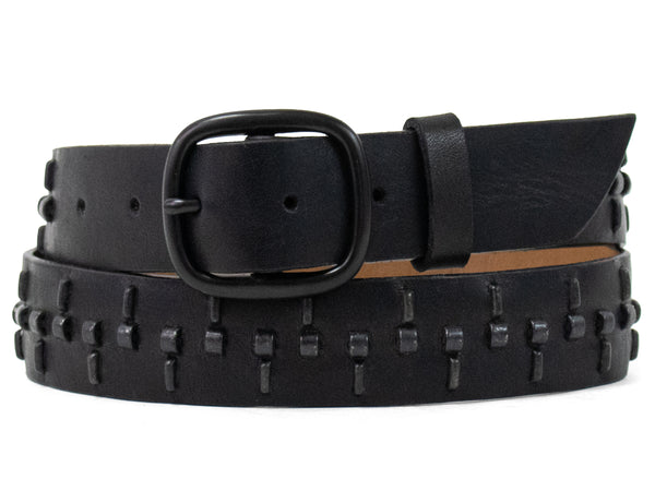 Calleen Cordero Sego 1.25" Belt Navy Tornado W/ Nickel Art