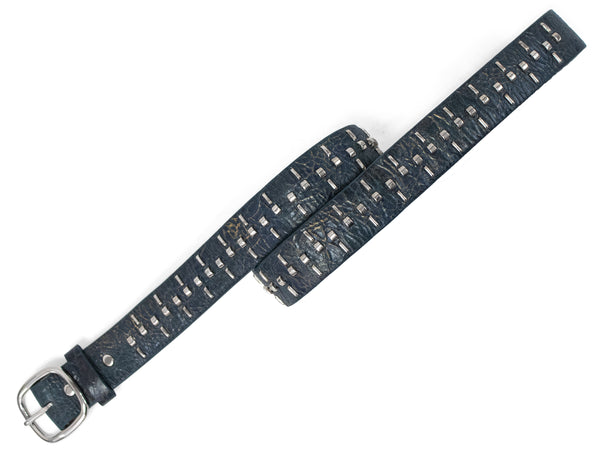 Calleen Cordero Sego 1.25" Belt Navy Tornado W/ Nickel Art