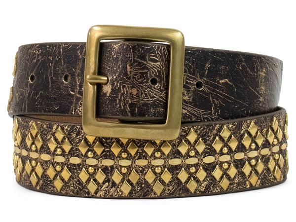 Calleen Cordero Selena 1.5" Belt Smoke W/ Nickel & Brass
