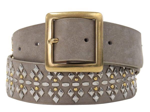 calleen cordero Selena 1.5" Belt Smoke w/ Nickel & Brass