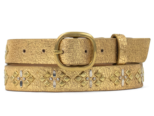 calleen cordero Selena 1" Belt Paris Gold w/ Brass & Nickel