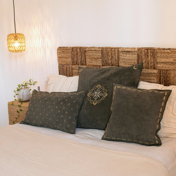 Calleen Cordero Selena 20" X 20" Pillow Case Selena Art - Pine Suede W/ Brass & Nickel