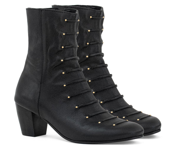 Calleen Cordero Sloan Boot Black Belmont W/ Brass Art
