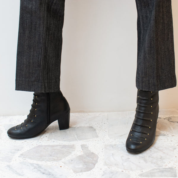 Calleen Cordero Sloan Boot Black Belmont W/ Brass Art