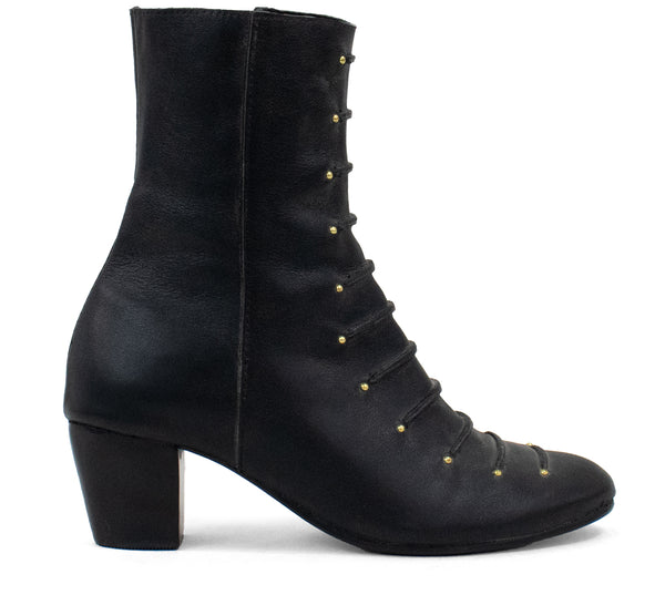 Calleen Cordero Sloan Boot Black Belmont W/ Brass Art